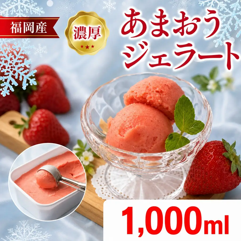 濃厚あまおうジェラート1000ml　CO031