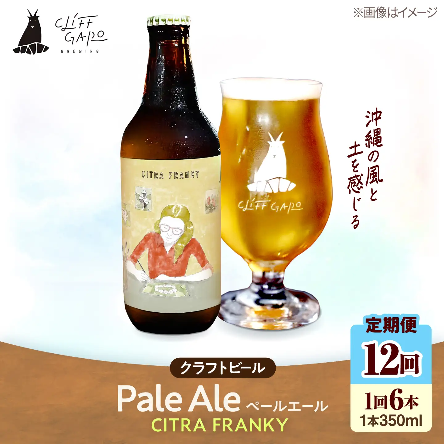 【全12回定期便】-CLIFF BEER- CITRA FRANKY  (ペールエール) 6本入り ビール クラフトビール 350ml 飲み比べ ギフト 沖縄市 / 株式会社クリフクラフト[BCDS012]