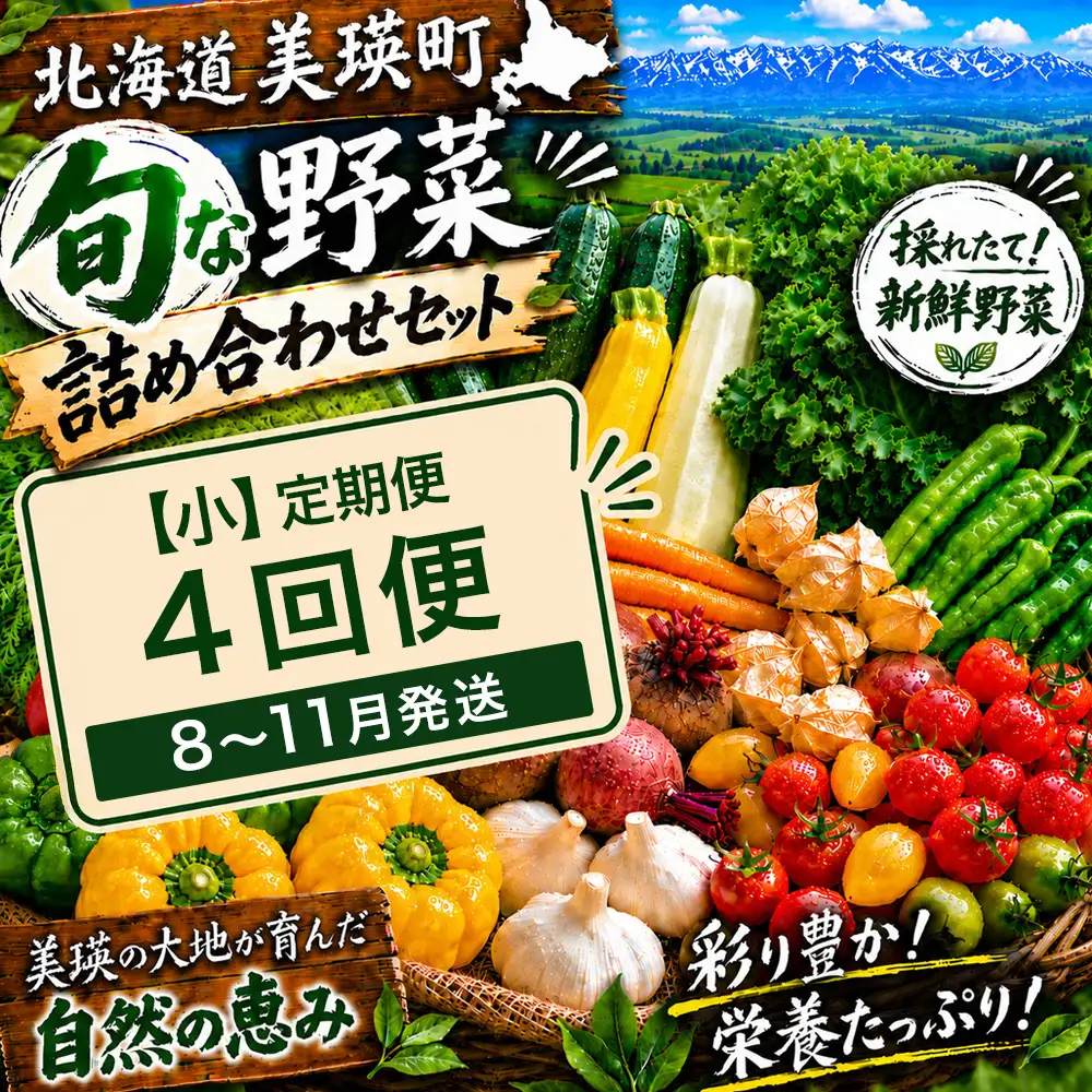 季節の野菜セット【小】定期便 4回便 8月 9月 10月 11月発送 旬野菜 詰め合わせ あらいふぁーむ