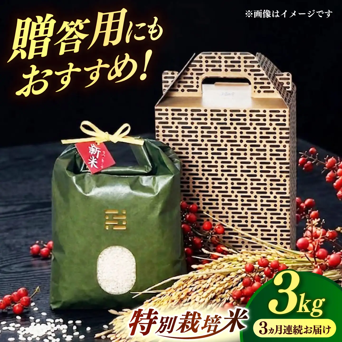 【全3回定期便】とくべつの中のとくべつ  特別栽培米 夢つくし 3kg 【築上町】 / itoshimacco / 株式会社やました[ABEX002]