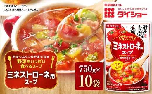 【野菜ソムリエ青野果菜監修】 野菜をいっぱい食べるスープ ミネストローネ用スープ 750g×10袋 ダイショー トマト 野菜スープ 