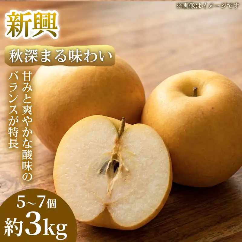 梨 新興 熊本県産 フルーツ 梨【5〜7個 約3kg】