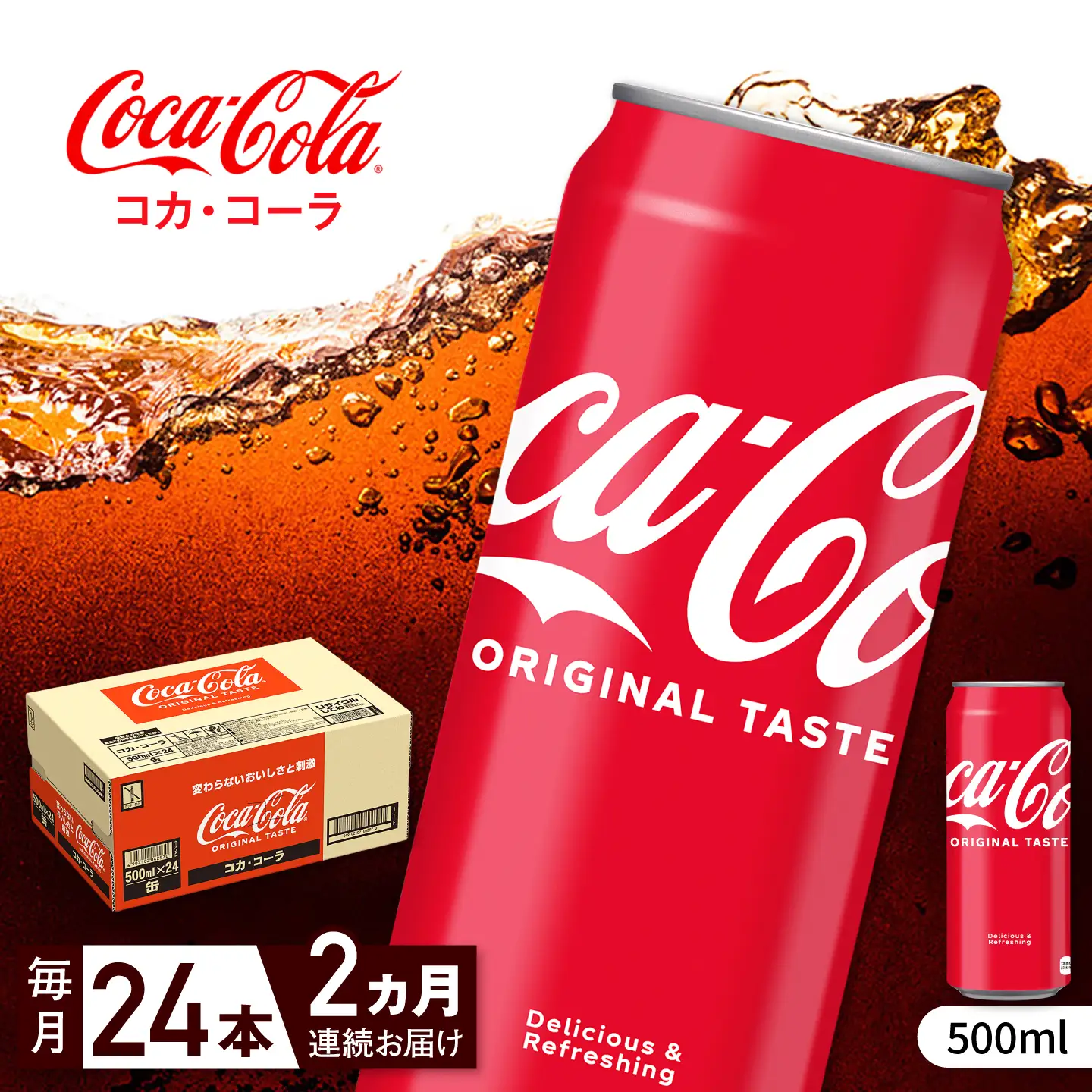 【全2回定期便】 コカ・コーラ 500ml×24本 / 炭酸飲料 ドリンク ジュース / 佐賀県 / コカ・コーラボトラーズジャパン株式会社[41AFAO043]