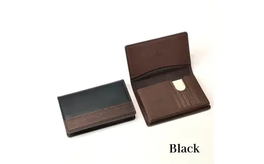 【こだわりの革アイテム】名刺ケース（ブラック）1087032  革製品 レザー 名刺入れ