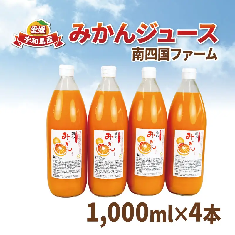 ジュース みかん ジュース 1,000ml × 4本 南四国ファーム H013-035020