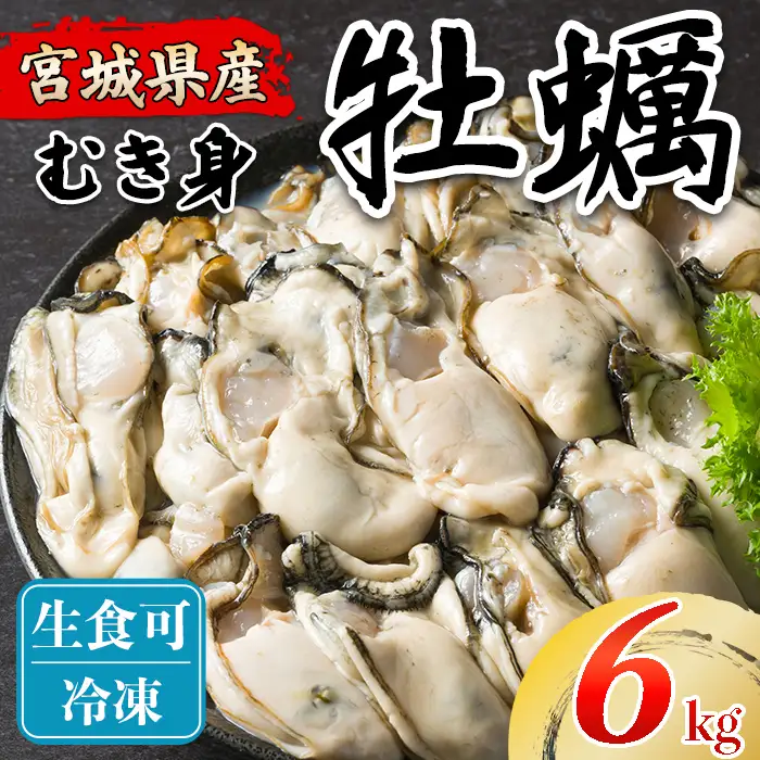 松島牡蠣屋 冷凍 生食用 牡蠣 むき身 6kg 剥き身 宮城県産 牡蛎 牡蠣 カキ オイスター カキフライ 牡蠣鍋 海鮮 国産 魚貝類 殻むき不要 【菊地水産合同会社】tm757