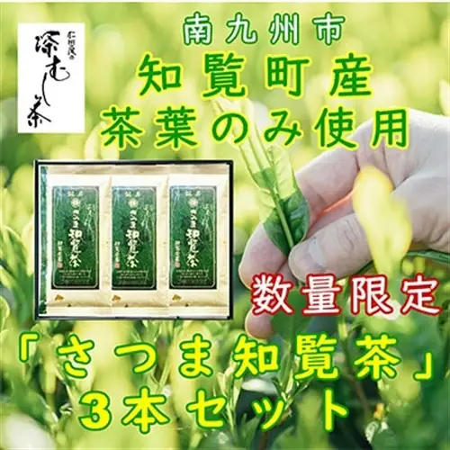 【自宅用】知覧茶園の深むし茶「さつま知覧茶」3本セット 知覧町産【1740734】