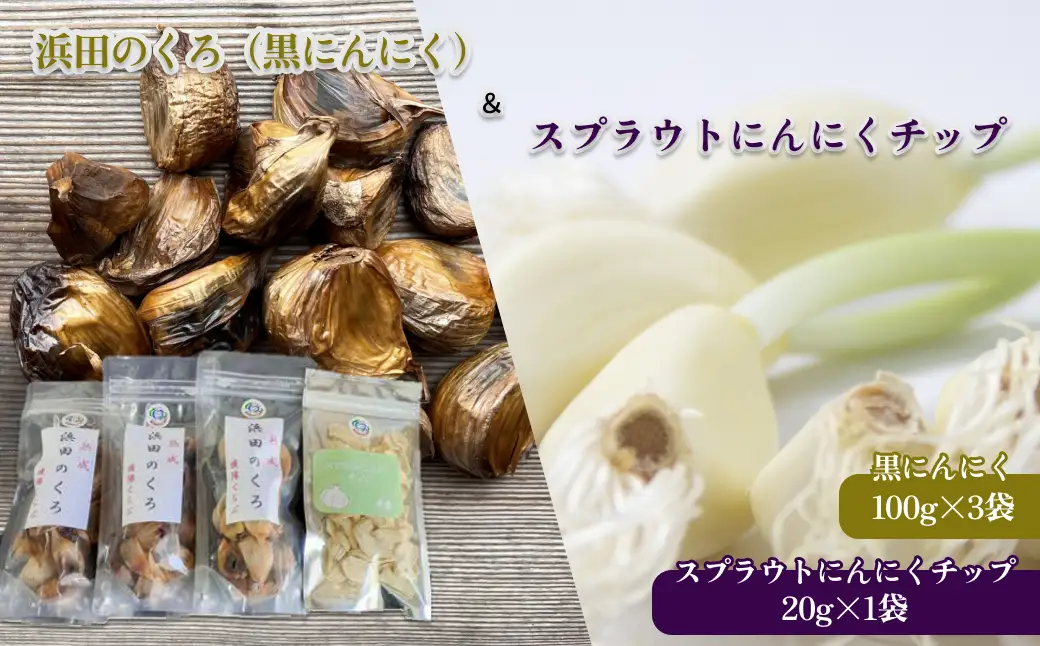 山陰 浜田のくろ＆スプラウトにんにくチップ 【212_0001】