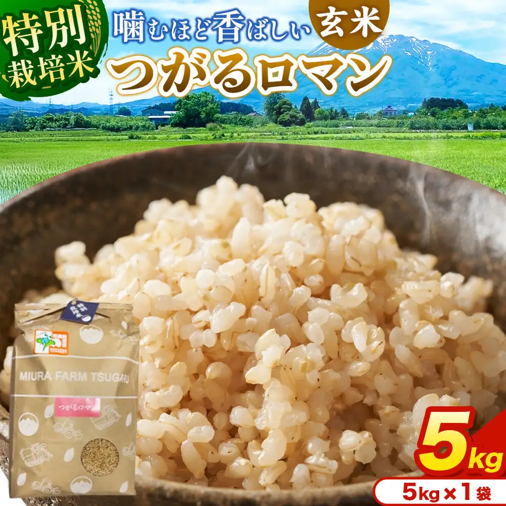 米【特別栽培米】つがるロマン 玄米 5kg（5kg×1袋）令和7年産 青森県弘前市産