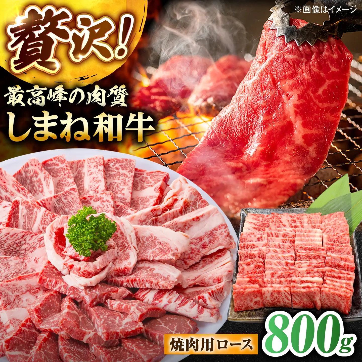 しまね和牛ロース 800g(400g×2パック) 焼肉用 [ALFR009]
