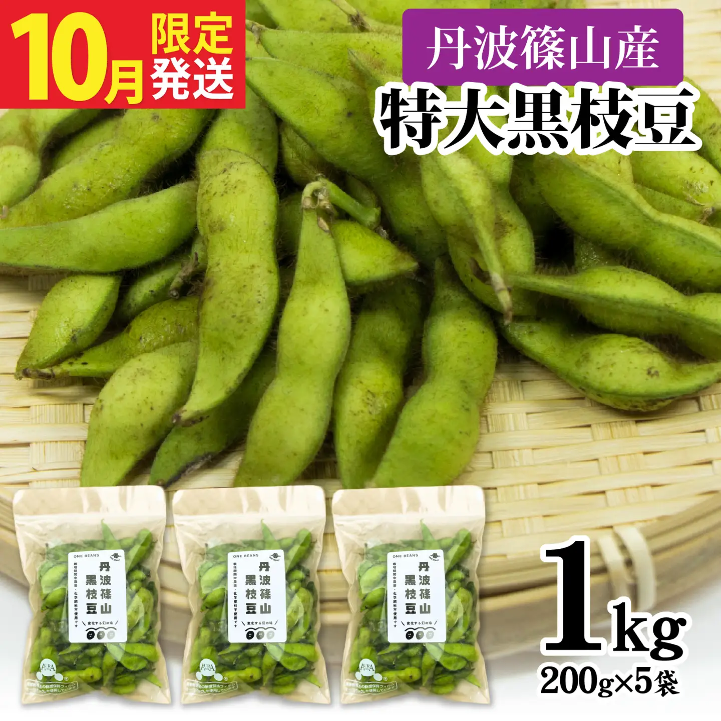 【先行予約】丹波篠山産 丹波黒枝豆 1kg 期間限定 枝豆