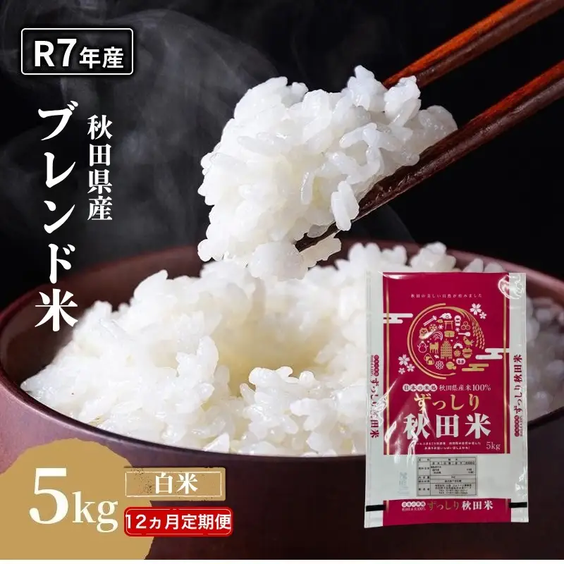 【定期便12か月】白米 ブレンド米 5kg  令和7年度産 白米