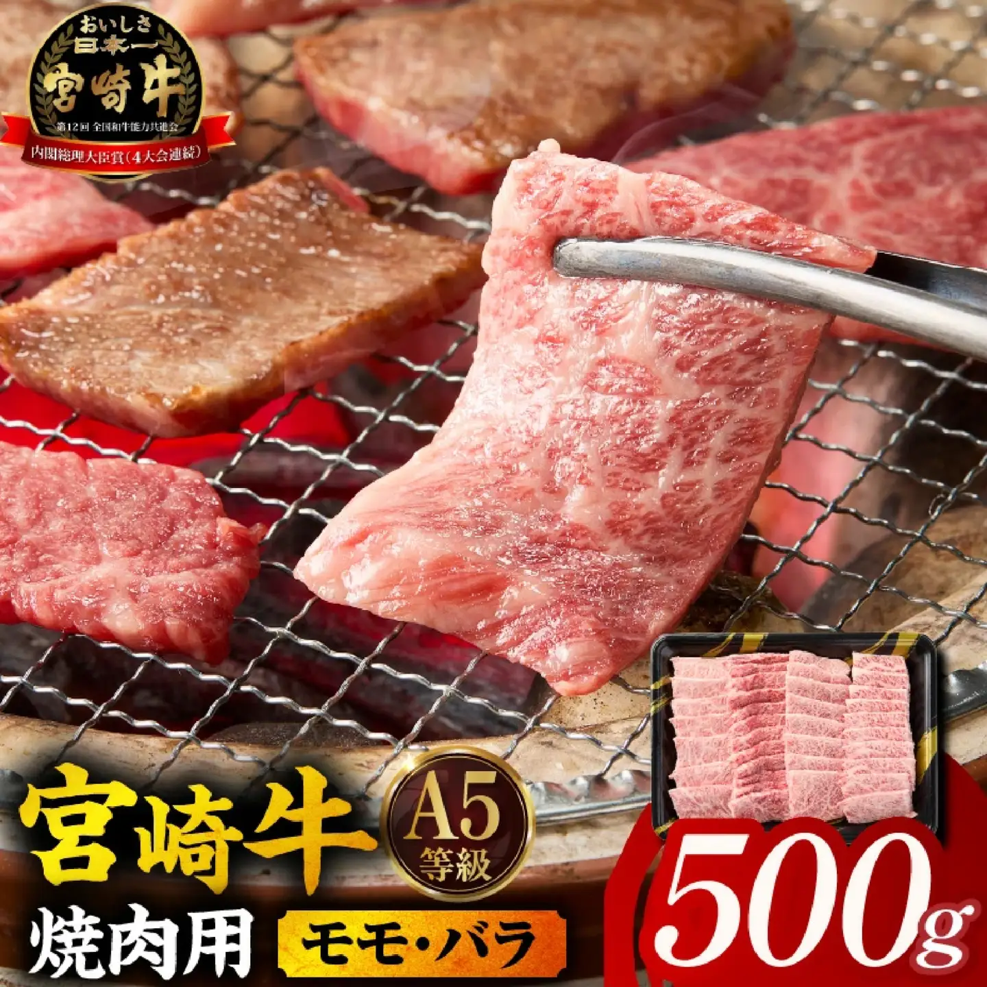宮崎牛 焼肉 モモ・バラ500g 焼肉