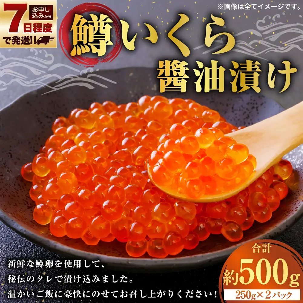 【 7日程度で発送 】 鱒いくら 醤油漬け 250g × ２ 計500g 鱒 いくら  醤油漬け いくら 醤油漬け  醤油 漬け 鱒卵 新鮮 秘伝のタレ 海鮮 卵 魚介類 魚介 冷凍 魚卵 ご飯のお供