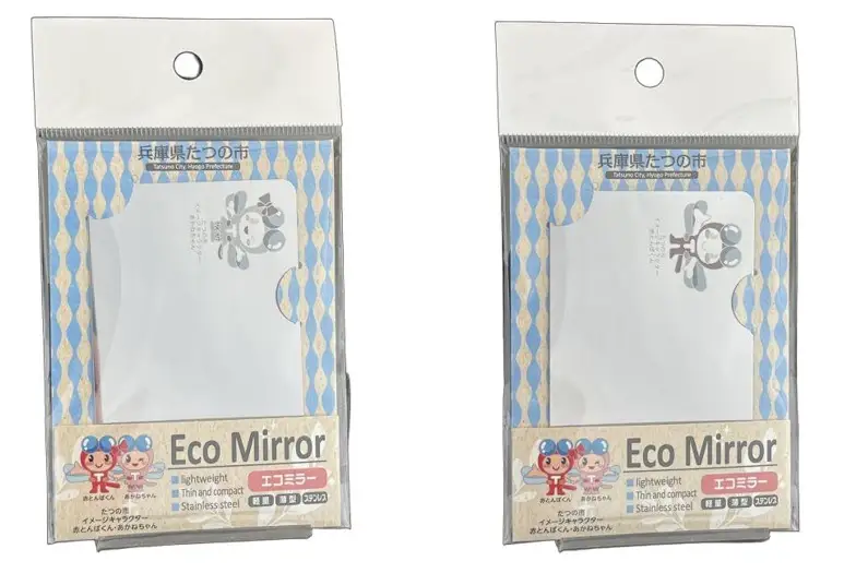 H-275 ステンレスカードミラー【ECOMIRROR】赤とんぼくん・あかねちゃん　各１枚セット