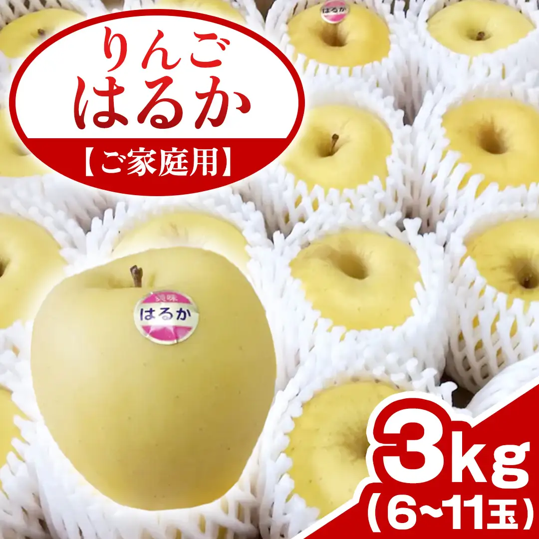 【ご家庭用】りんご はるか 約3kg (FH003) りんご