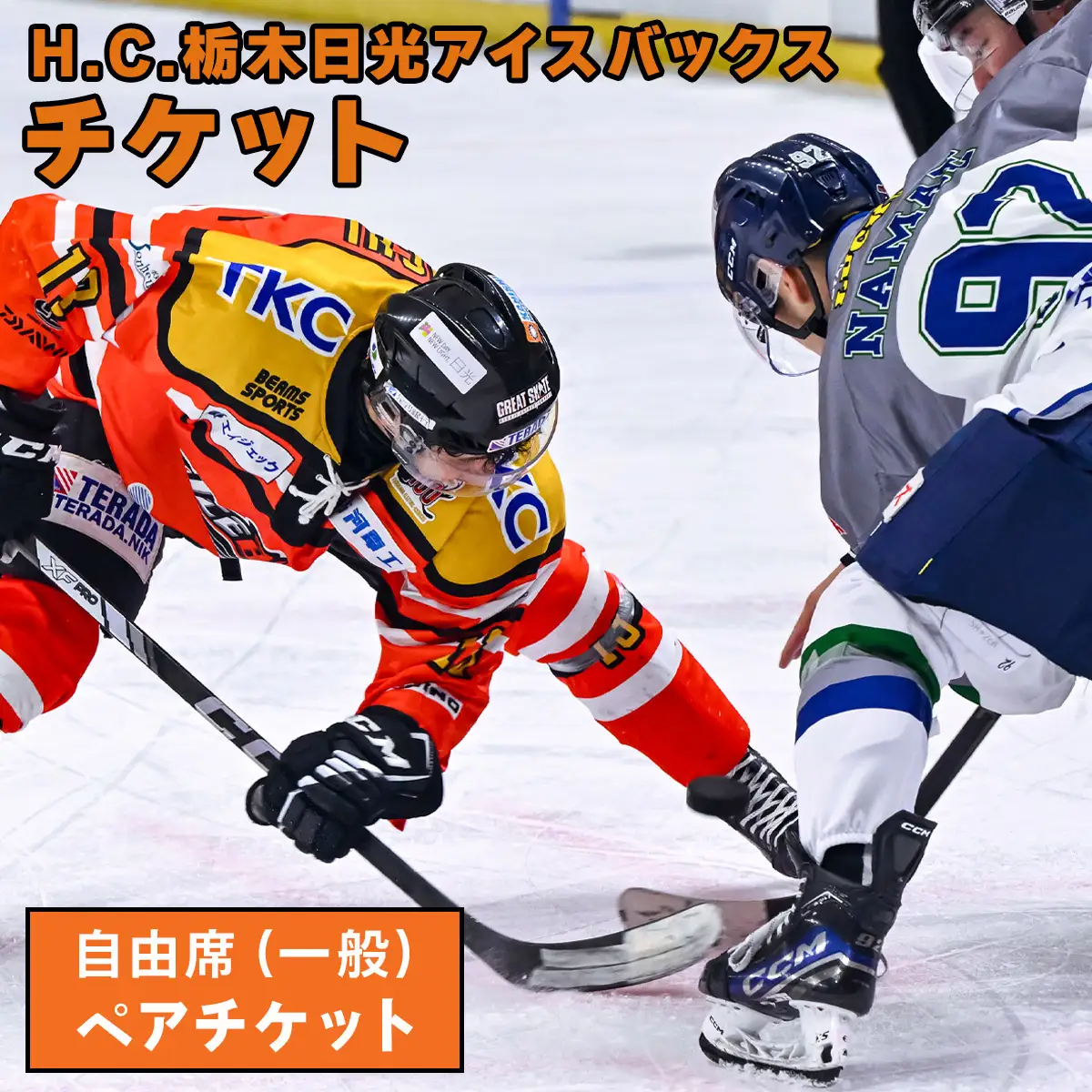 H.C.栃木日光アイスバックス チケット 自由席(一般)ペアチケット [0952]