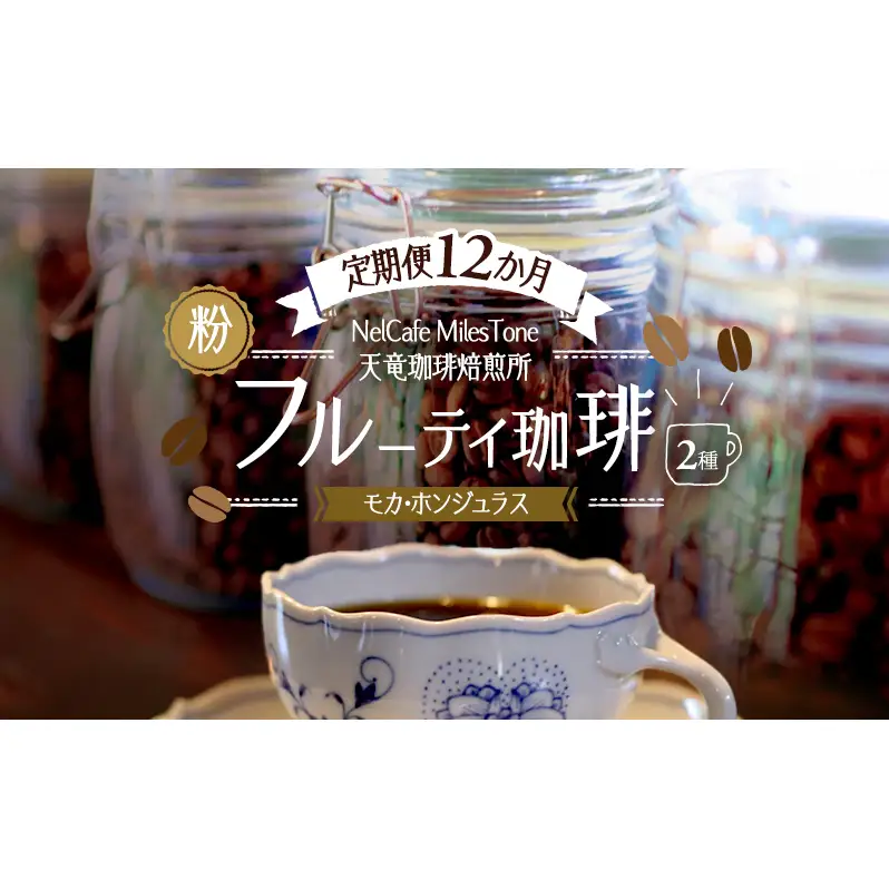 【定期便12か月】フルーティ珈琲2種（モカ・ホンジュラス） ペーパードリップ用粉 コーヒー粉 珈琲粉 コーヒー 静岡 浜松市