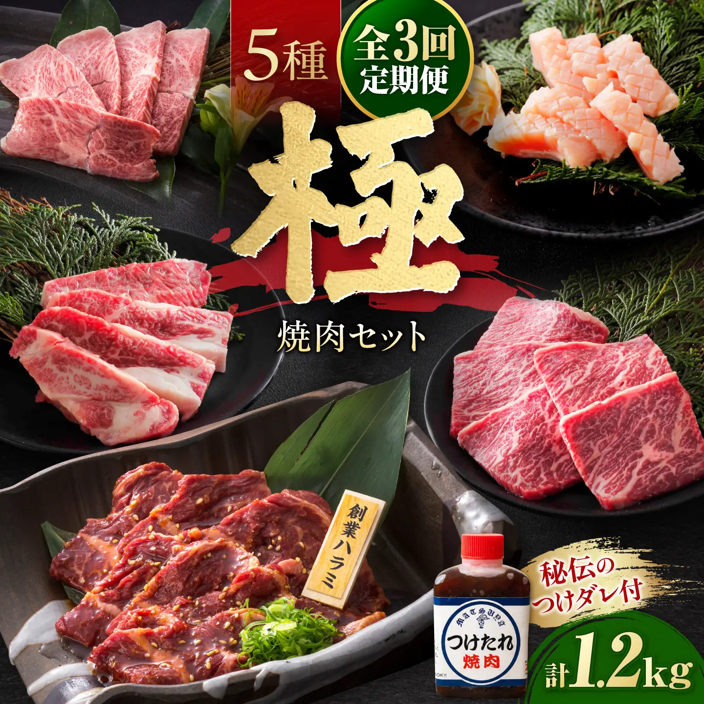 【全3回定期便】焼肉セット 極 1.2kg / 肉 牛肉 牛 焼肉 焼き肉 やきにく BBQ バーベキュー キャンプ アウトドア 鉄板焼き セット 詰め合わせ 食べ比べ 国産 冷凍 小分け ミノ ホルモン ロース ハラミ カルビ バラ バラ肉 上カルビ 約 1kg / 大阪府藤井寺市/株式会社 松屋[BLCD011]