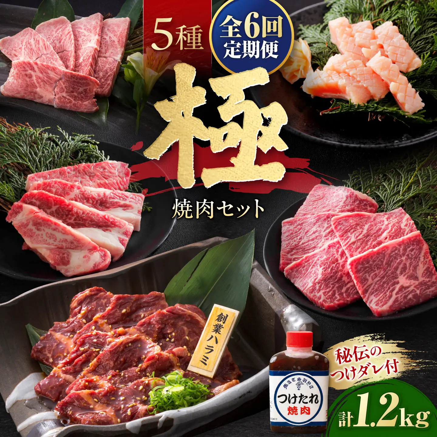 【全6回定期便】焼肉セット 極 1.2kg / 肉 牛肉 牛 焼肉 焼き肉 やきにく BBQ バーベキュー キャンプ アウトドア 鉄板焼き セット 詰め合わせ 食べ比べ 国産 冷凍 小分け ミノ ホルモン ロース ハラミ カルビ バラ バラ肉 上カルビ 約 1kg / 大阪府藤井寺市/株式会社 松屋[BLCD012]