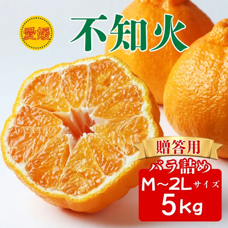 【2027年先行予約】みかん 不知火 M〜２Lサイズ 5kg バラ詰め 贈答用 【2027年3月中旬順次発送予定】 数量限定 愛媛みかん ミカン 蜜柑 果物 くだもの フルーツ 柑橘 かんきつ 柑橘類 おすすめ 人気 国産 伊予市 愛媛｜B562