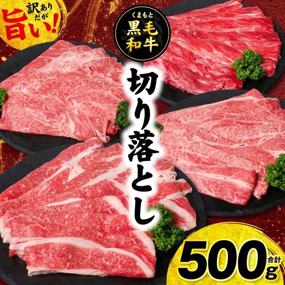 牛肉 【訳あり】くまもと黒毛和牛 切り落とし 合計500g (250g×2パック) 牛肉 肉