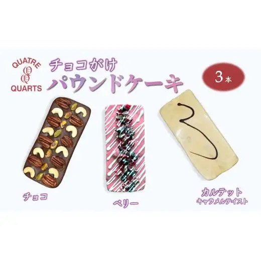 パウンドケーキ 3本セット チョコ ベリー キャラメルテイスト チョココーティング 美味しい 焼き菓子 スイーツ ケーキ ギフト 手土産 プレゼント おすすめ