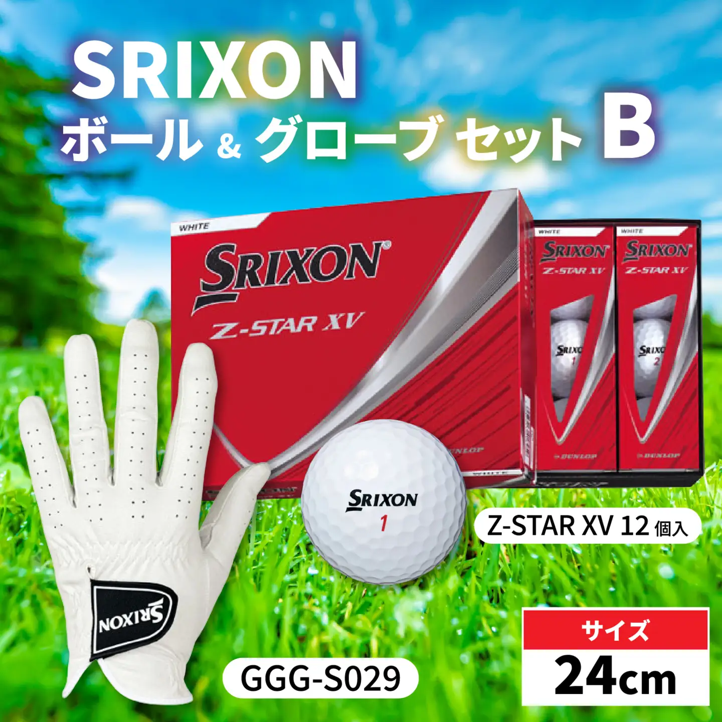SRIXON ボール グローブ セットB 左手用【24cm】ゴルフ