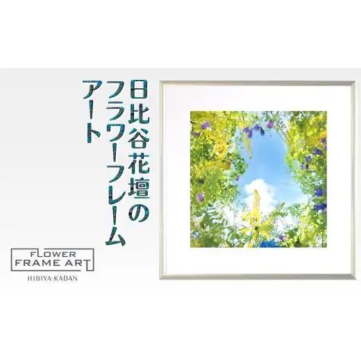 日比谷花壇のフラワーフレームアート Sunshine Meadow Blossoms（陽光の草原の花） ソフケン アルミフレーム 25x25cm アートポスター ポスターフレーム 花ポスター インテリア おしゃれ 花 植物 贈り物 プレゼント ギフト 軽量フレーム ボタニカルアート フラワーアート 癒しの空間