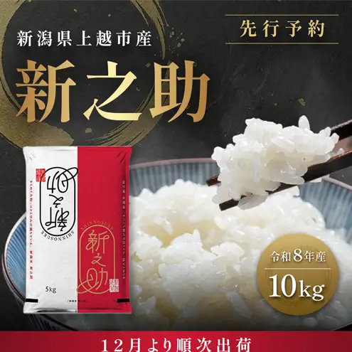 先行予約【12月より順次出荷】令和8年産 新潟県 上越市産 新之助 10kg（5kg×2袋） 白米 精米 送料無料 塩崎農場