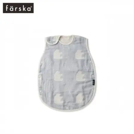 farska ファルスカ 6重ガーゼ スリーパー ベビー モリノクマ-スカイグレー【1742142】
