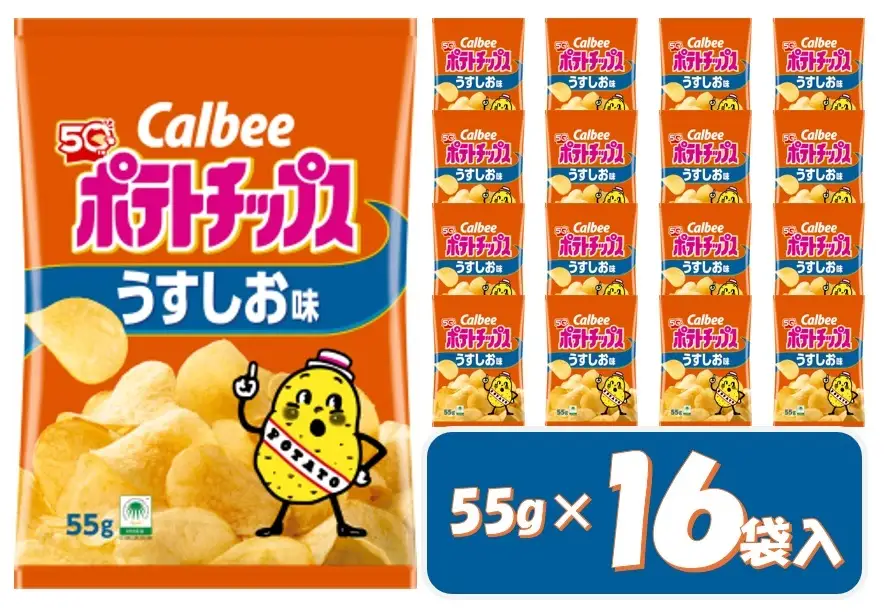 1378 カルビー　ポテトチップス　うすしお味　１６袋