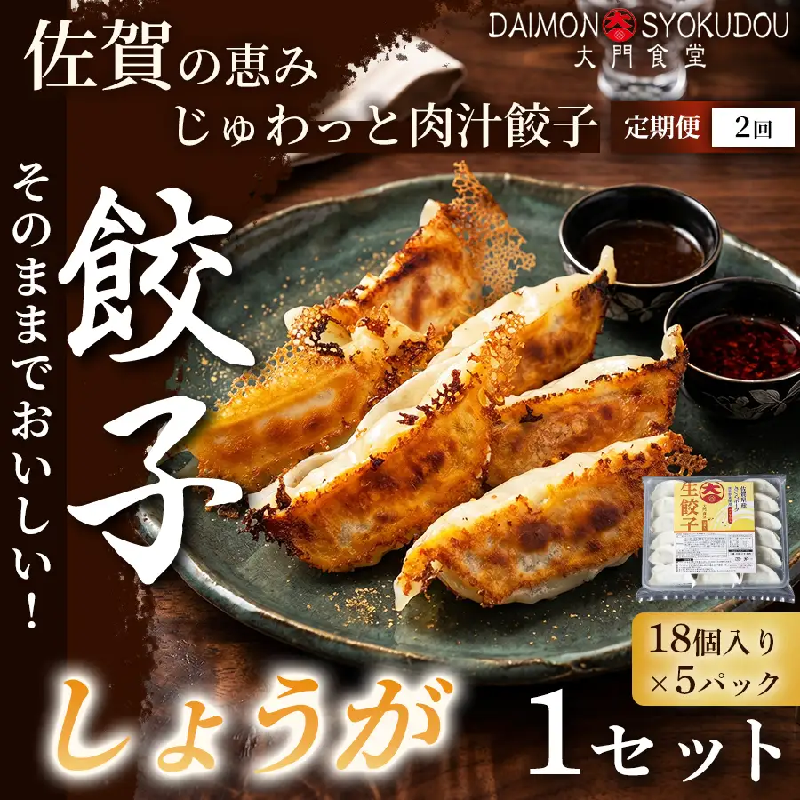 【定期便2ヶ月】【風味豊かな味わいに仕上げました】しょうが餃子(18個入り×5P) 1セット：B320-020