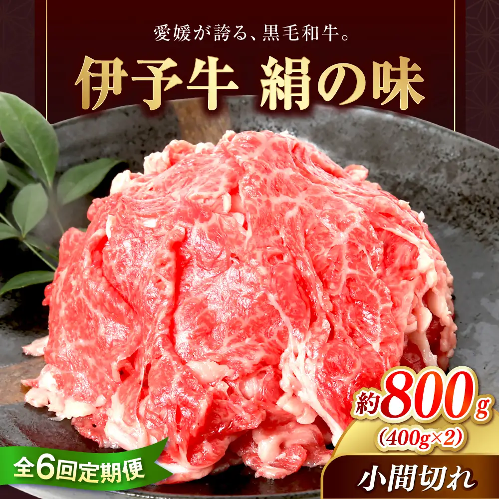 【全6回定期便】伊予牛「絹の味」黒毛和牛小間切れ 800g(400g×2) / 黒毛和牛 伊予牛 和牛 牛肉 肉 牛 こま切れ 国産牛 ブランド牛 おかず すき焼き / 愛媛県砥部町/全国農業協同組合連合会愛媛県本部(砥部町)[BJAT011]