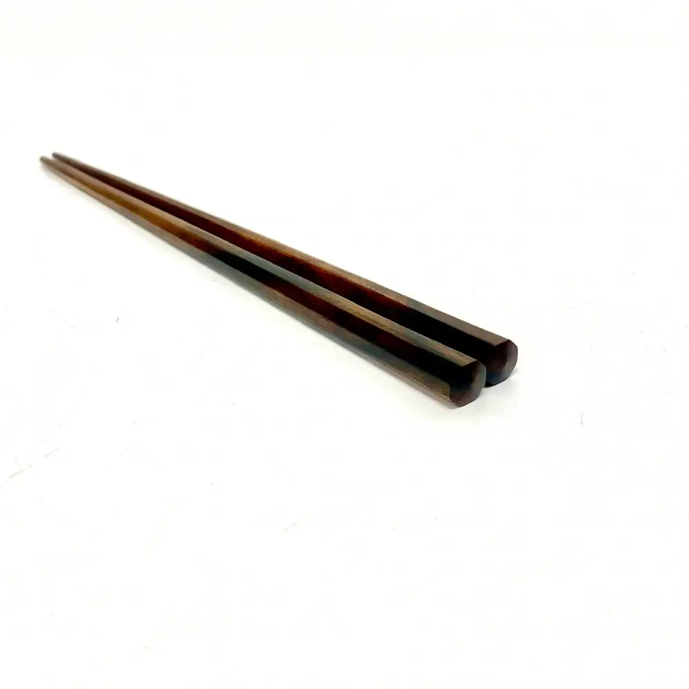【23.5ｃｍ】黒柿 八角箸 大 漆塗り