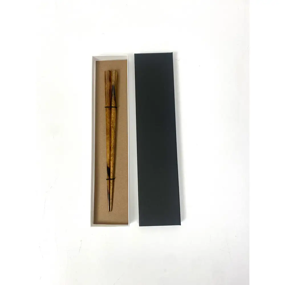 【22ｃｍ】黒柿 八角箸 小 漆塗り