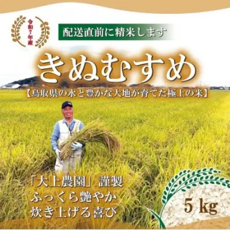 【特Aランク受賞】令和7年産　大上農園きぬむすめ精米 5kg【1725208】