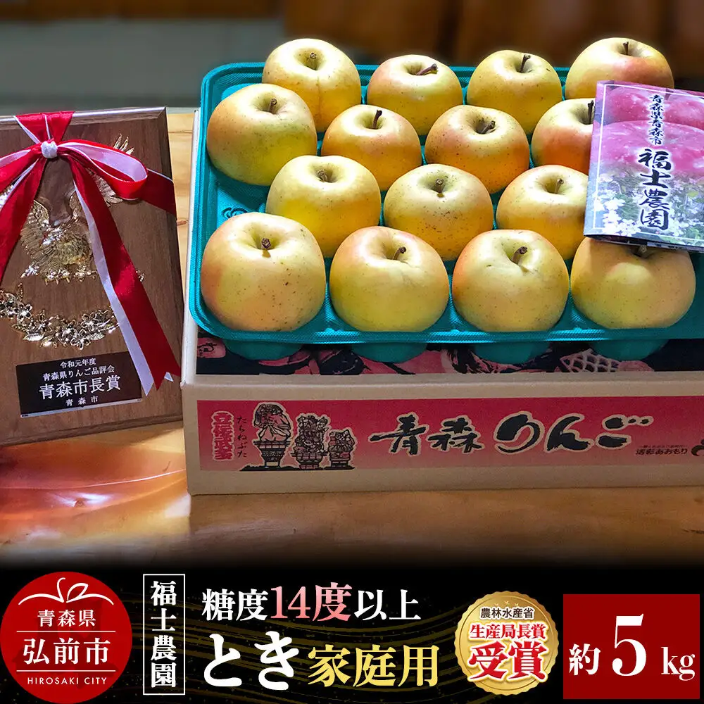 【26年9月下旬～発送】りんご とき【家庭用】約5kg 糖度14度以上保証 青森県 弘前市