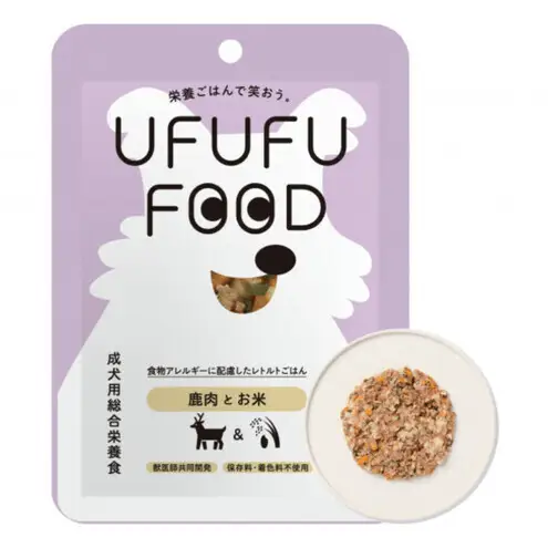 【福岡市】成犬用総合栄養食 食物アレルギーに配慮した 手づくりごはん UFUFU FOOD レトルト 鹿肉とお米4パック 犬用 いぬ