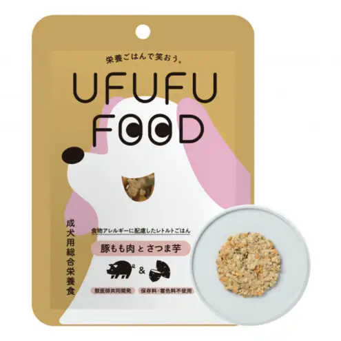 【福岡市】成犬用総合栄養食 食物アレルギーに配慮した 手づくりごはん UFUFU FOOD レトルト 豚もも肉とさつま芋4パック 犬用 いぬ