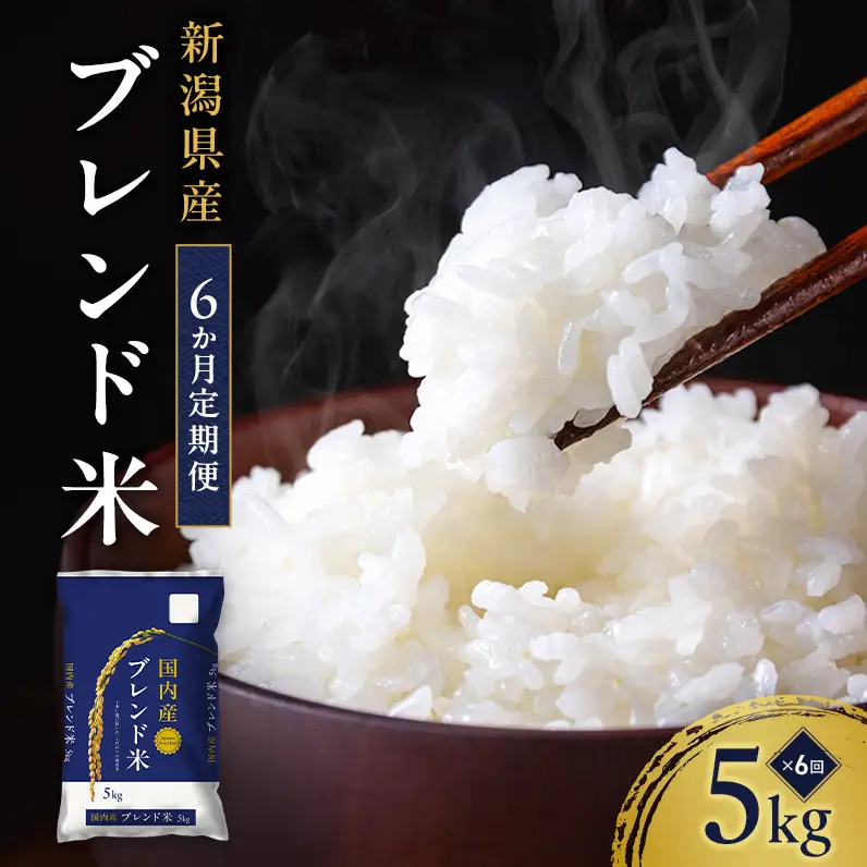 【定期便6ヶ月】新潟 白米 精米 ブレンド米 5kg 訳あり 新潟県産