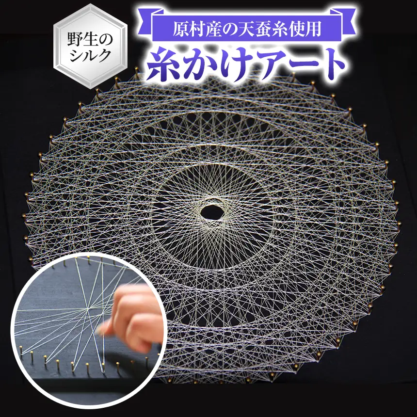 野生のシルク 繊維のダイヤモンド 天蚕糸の糸かけアート