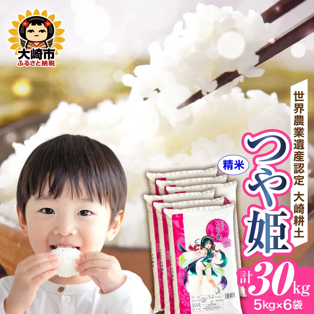 《精米》令和7年 宮城県産 つや姫 30kg(5kg×6） | ot004-th-30kg-r704