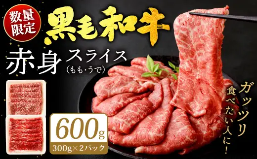 九州産 黒毛和牛 赤身スライス (もも・うで) 600g (300g×2パック) 【2026年8月発送】お肉 牛肉 国産牛 和牛 冷凍 小分け