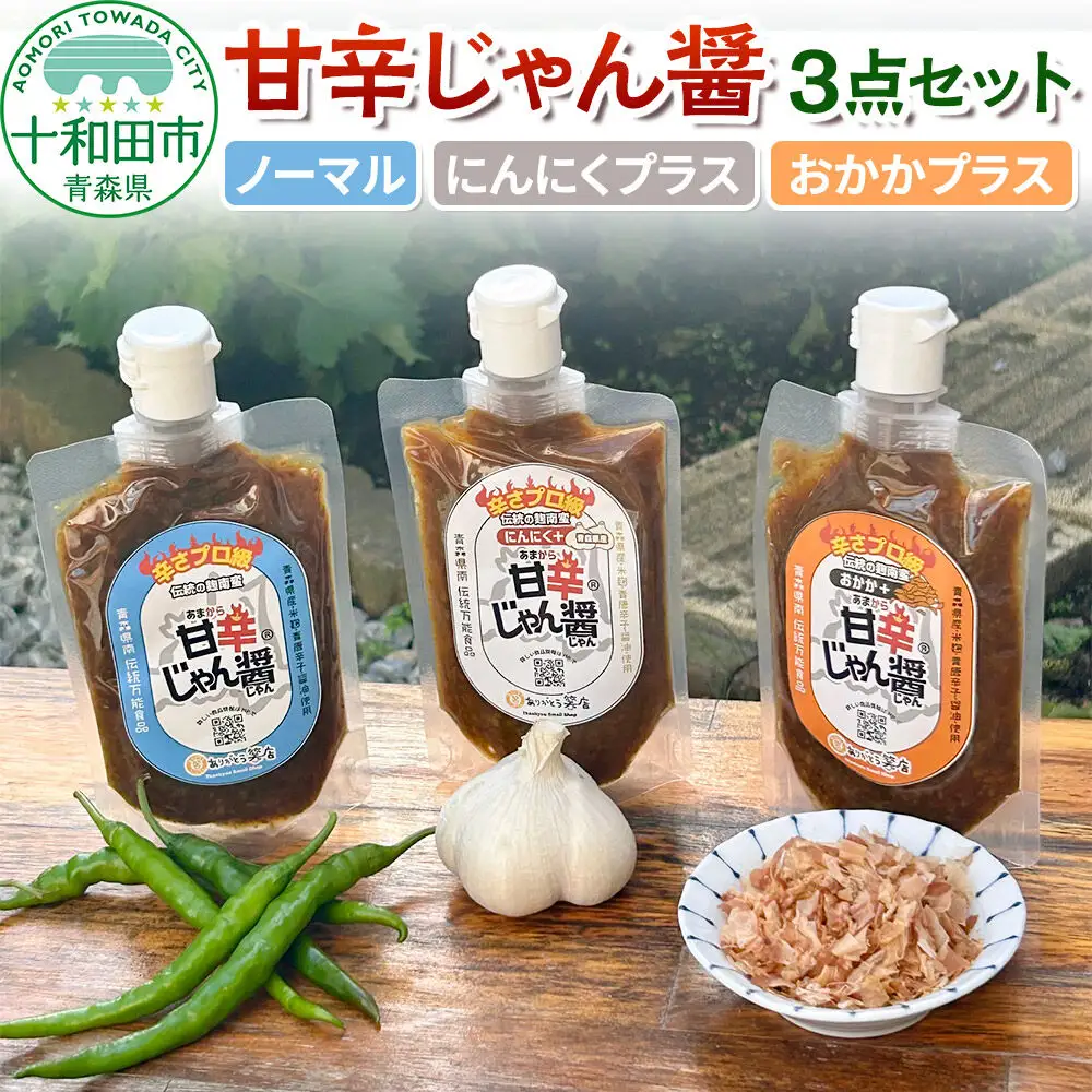 甘辛じゃん醤 ノーマル・にんにくプラス・おかかプラス 3点セット 調味料