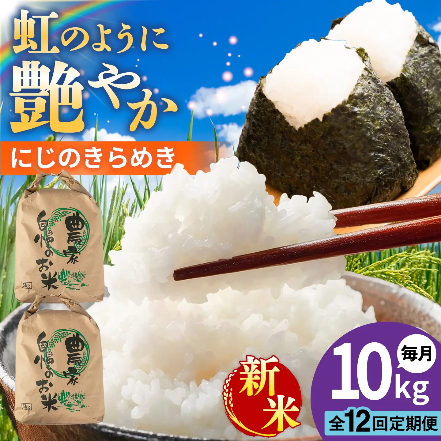 【先行受付】【全12回定期便】 にじのきらめき 白米 10kg 【2026年9月中旬以降順次発送】 糸島市産 糸島市 / 糸島の恵み コメ こめ ご飯[AGR020]