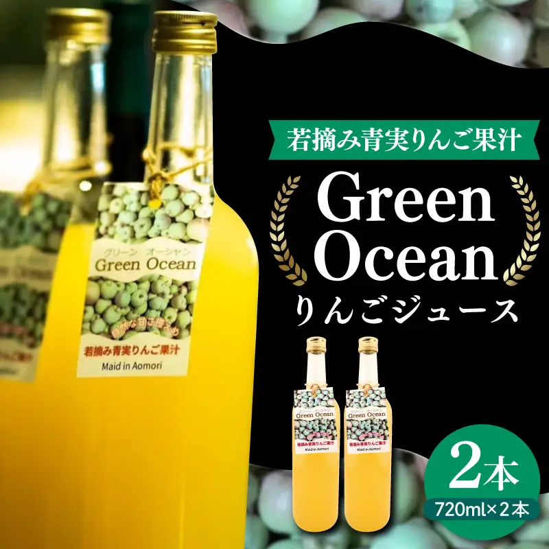 りんごジュース 甘さ控えめ 720ml×2本 GreenOcean りんごジュース