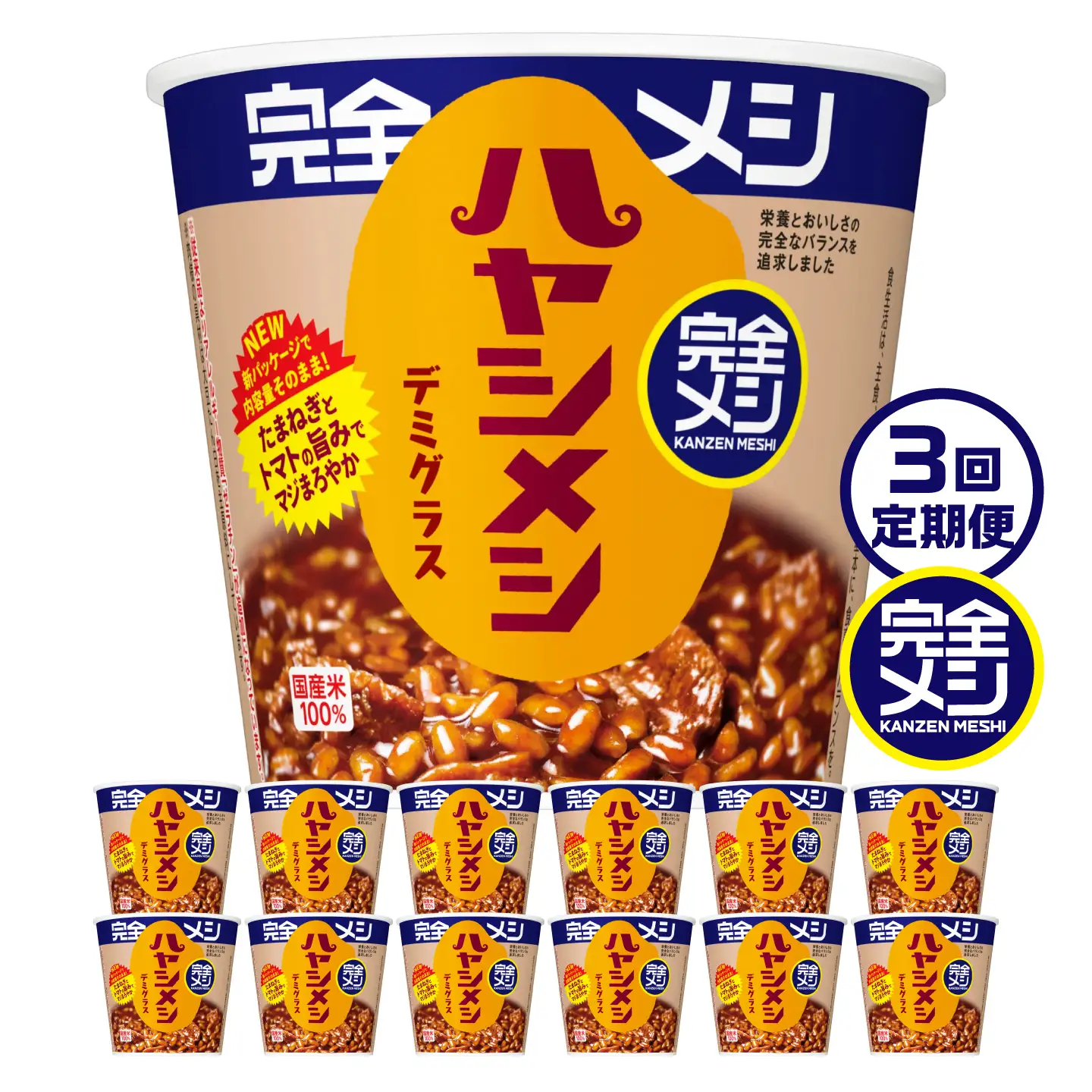 【3回定期便】完全メシ ハヤシメシ デミグラス 2ケース 計12食 BIBI036 インスタント