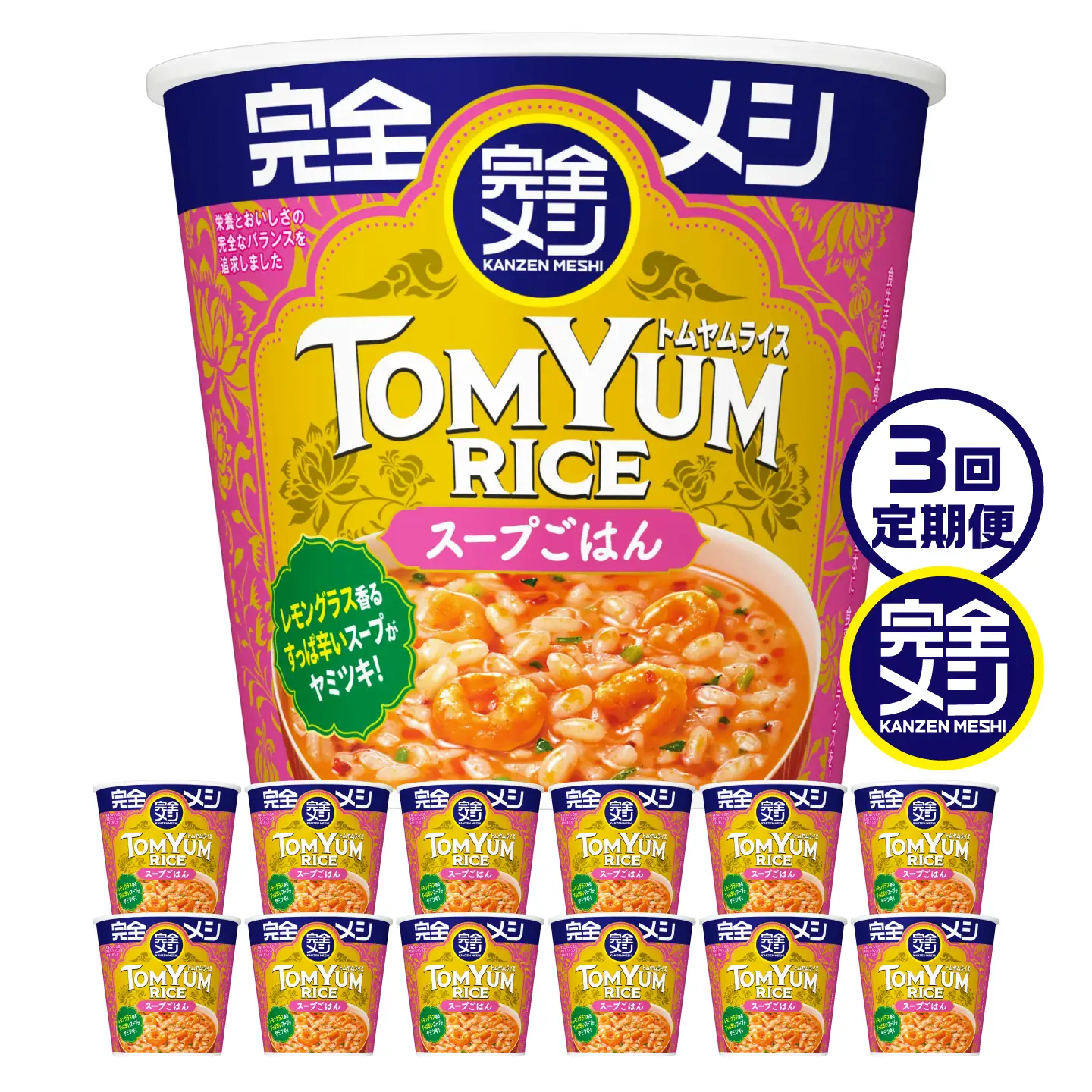 【3回定期便】完全メシ トムヤムライス 2ケース 計12食 BIBI038 インスタント