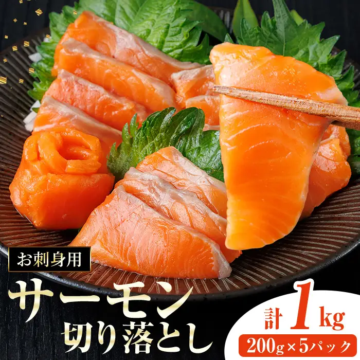 お刺身用 サーモン切り落とし (計1kg) 鮭 小分け 真空 パック 冷凍 刺身 シャケ サケ 魚 魚介 漬け丼 海鮮丼 【AW-116】【丸正水産】
